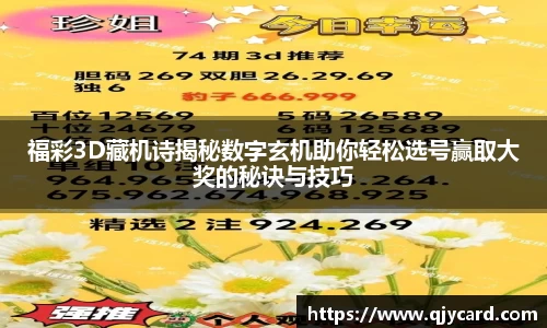 福彩3D藏机诗揭秘数字玄机助你轻松选号赢取大奖的秘诀与技巧